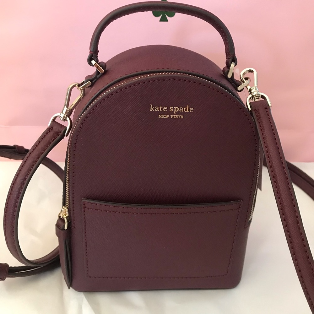 Mini Backpack Kate Spade convertible cherrywood - Picture 2 of 8